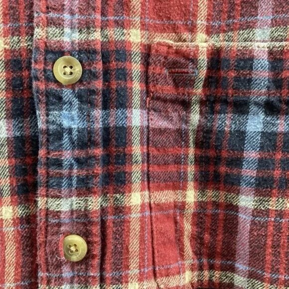 Eddie Bauer Flannel Shirt Mens‎ Large Red Plaid Multicolor Long Sleeve Button - Picture 2 of 5